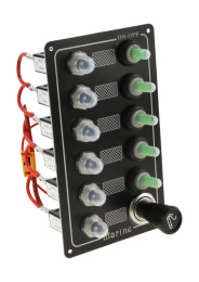 Панель бортового питания 5 переключателей, автоматы, прикуриватель (10536)